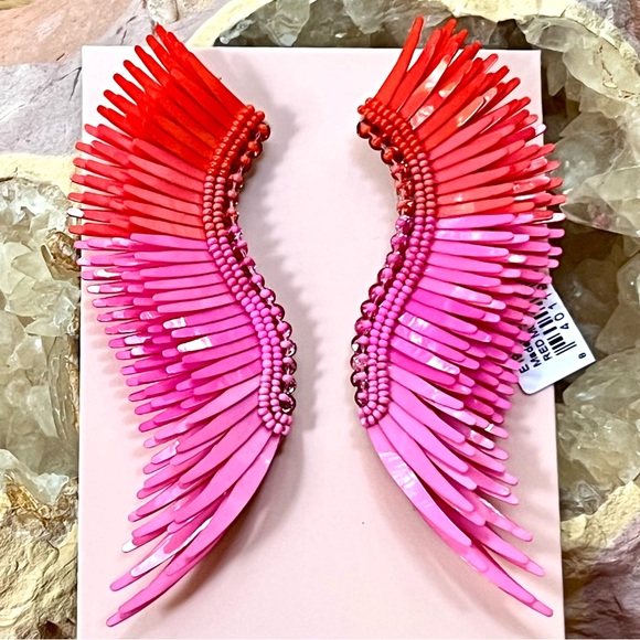 🌺🎉HP🎉🌺 NWT Mignonne Gavigan Madeline Earrings Red Multi - Picture 5 of 14